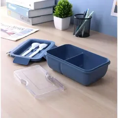 Superlock Wheat Straw Eco Rectangular Lunch Box (1000 ml, Assorted Colors)