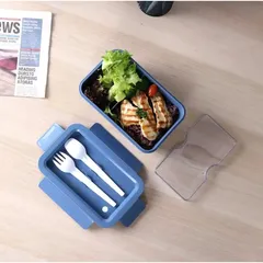 Superlock Wheat Straw Eco Rectangular Lunch Box (1000 ml, Assorted Colors)