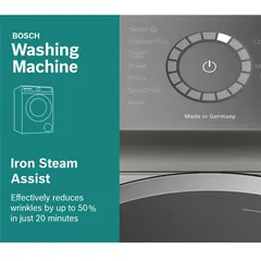 Bosch Serie 8 Front Load Washing Machine (9 Kg, Silver, 1400 rpm)