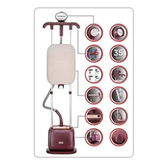 Black+Decker Twin Pole Garment Steamer, GSTD2450-B5 (2400 W, 2 L)