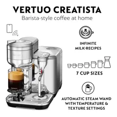 Nespresso Vertuo Creatista Coffee Machine, GCV5-GB-ME-NE (2 L, Stainless Steel)
