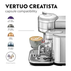 Nespresso Vertuo Creatista Coffee Machine, GCV5-GB-ME-NE (2 L, Stainless Steel)