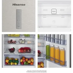 Hisense Freestanding Two Door Top Mount Refrigerator, RT3N635NAD4 (635 L, Silver)