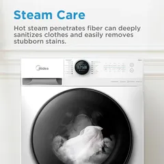 Midea Freestanding 8 Kg Front Load Smart Washer Dryer, MF200D80WBW-GCC (6 Kg Dry, 1400 RPM)