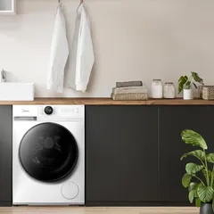 Midea Freestanding 8 Kg Front Load Smart Washer Dryer, MF200D80WBW-GCC (6 Kg Dry, 1400 RPM)