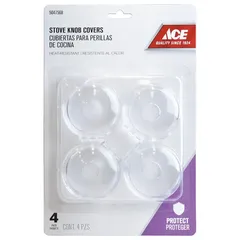 ACE Child Proof Stove Knob Covers Pack (Clear, 4 Pc.)