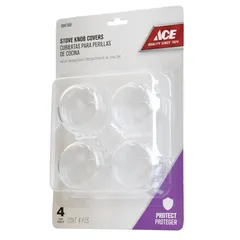 ACE Child Proof Stove Knob Covers Pack (Clear, 4 Pc.)