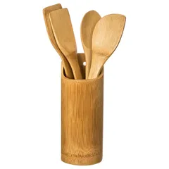 5Five Bamboo Utensil Tool Set with Holder (4 Pc.)