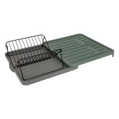 5Five Neo Extndable Dish Drain with Rack (Green, L. 58.2 x D. 36.2 x H. 10.3 cm)