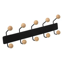 5Five Metal Wood Balls Wall Hook (10 Hooks, L. 44 x D. 7.5 x H. 14 cm)