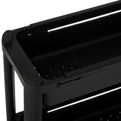 عربة قابلة للإطالة 4 طبقات 5فايف (أسود، الطول 37.5 سم × العمق 15 سم × الارتفاع 78.5 سم)