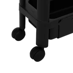 عربة قابلة للإطالة 4 طبقات 5فايف (أسود، الطول 37.5 سم × العمق 15 سم × الارتفاع 78.5 سم)