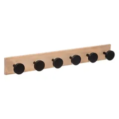 5Five Round Wall Hook (Black, 6 Hooks)