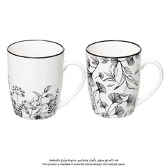 SG Mug Floral Pattern (Assorted Colors, 12 x 10 x 8.5 cm, 340 ml)