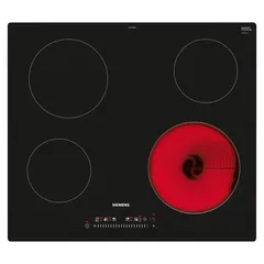 Siemens iQ100 Built-In 4-Zone Electric Ceramic Hob, ET611FEB8M (Black, 4.5 x 59.2 x 52.2 cm)