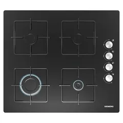 Siemens iQ100 Freestanding Tempered Glass 4-Burner Gas Hob, EO6C6PO12M (Black, 5.6 x 59 x 52 cm)