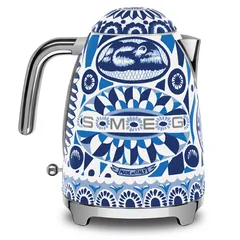 SMEG 50's Style Aesthetic Blue Mediterraneo Electric Kettle, KLF03DGBUK (Blue, 3000 W, 1.7 L)