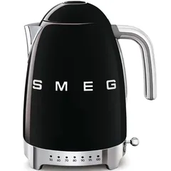 SMEG Retro 50's Style Electric Kettle, KLF04BLUK (1.7 L, 3000 W, Glossy Black)