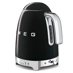 SMEG Retro 50's Style Electric Kettle, KLF04BLUK (1.7 L, 3000 W, Glossy Black)