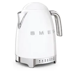 SMEG Retro 50's Style Electric Kettle, KLF04WHUK (1.7 L, 3000 W, Glossy White)