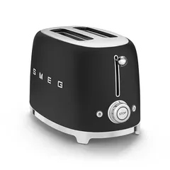 SMEG 50's Style Retro 2-Slice Toaster, TSF01BLMUK (Matte Black, 950 W)