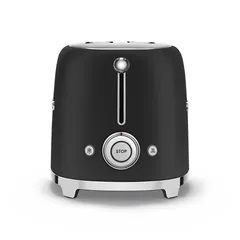 SMEG 50's Style Retro 2-Slice Toaster, TSF01BLMUK (Matte Black, 950 W)