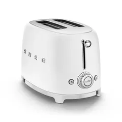 SMEG 50's Style Retro 2-Slice Toaster, TSF01WHMUK (Matte White, 950 W)