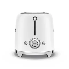 SMEG 50's Style Retro 2-Slice Toaster, TSF01WHMUK (Matte White, 950 W)