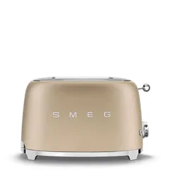 SMEG 50's Style Retro 2-Slice Toaster, TSF01CHMUK (Matte Pale Gold, 950 W)