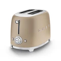 SMEG 50's Style Retro 2-Slice Toaster, TSF01CHMUK (Matte Pale Gold, 950 W)