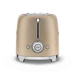 SMEG 50's Style Retro 2-Slice Toaster, TSF01CHMUK (Matte Pale Gold, 950 W)