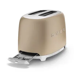 SMEG 50's Style Retro 2-Slice Toaster, TSF01CHMUK (Matte Pale Gold, 950 W)