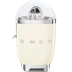 SMEG Retro 50's Style Manual Pressure Electric Citrus Juicer, CJF11CRUK (70 W, Glossy Cream)