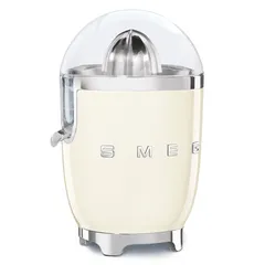 SMEG Retro 50's Style Manual Pressure Electric Citrus Juicer, CJF11CRUK (70 W, Glossy Cream)