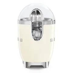 SMEG Retro 50's Style Manual Pressure Electric Citrus Juicer, CJF11CRUK (70 W, Glossy Cream)