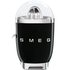 SMEG Retro 50's Style Manual Pressure Electric Citrus Juicer, CJF11BLUK (70 W, Glossy Black)