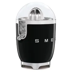 SMEG Retro 50's Style Manual Pressure Electric Citrus Juicer, CJF11BLUK (70 W, Glossy Black)