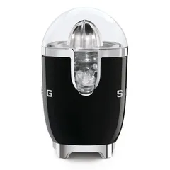 SMEG Retro 50's Style Manual Pressure Electric Citrus Juicer, CJF11BLUK (70 W, Glossy Black)