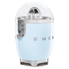 SMEG Retro 50's Style Manual Pressure Electric Citrus Juicer, CJF11PBUK (70 W, Glossy Pastel Blue)