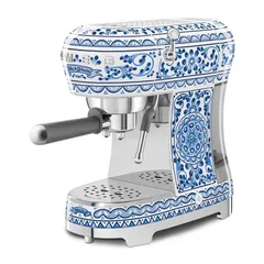 SMEG 50's Style Retro Blu Mediterraneo Espresso Coffee Machine, ECF02DGBUK (1.1 L, 1350 W)