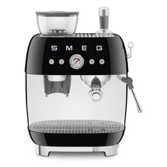 SMEG Retro 50’s Style Espresso Coffee Machine, EGF03BLUK (Black, 1650 W, 2.4 L)