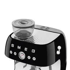 SMEG Retro 50’s Style Espresso Coffee Machine, EGF03BLUK (Black, 1650 W, 2.4 L)