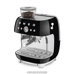 SMEG Retro 50’s Style Espresso Coffee Machine, EGF03BLUK (Black, 1650 W, 2.4 L)