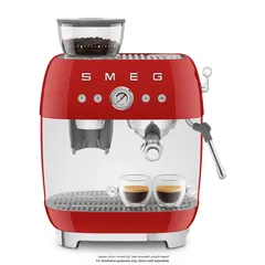 SMEG Retro 50’s Style Espresso Coffee Machine, EGF03RDUK (Red, 1650 W, 2.4 L)