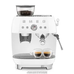 SMEG Retro 50s Style Espresso Coffee Machine W/Pump, EGF03WHUK (White, 1650 W, 2.4 L)