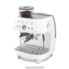 SMEG Retro 50s Style Espresso Coffee Machine W/Pump, EGF03WHUK (White, 1650 W, 2.4 L)