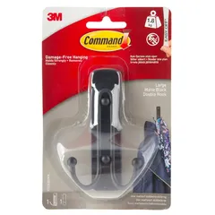 3M Command Season Promo Black Matte Hook with Metal Hook Pack (2 Pc.)