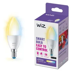 WiZ C37 Smart Wifi Candle Bulb W/ Bluetooth (4.9W, White)