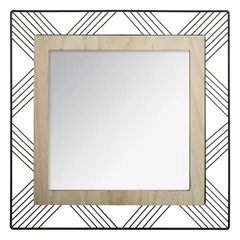 Atmosphera Metal & MDF Joe Mirror (Square, 45 cm)