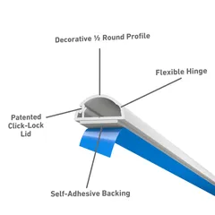 D-Line PVC Half Sphere Trunking (2 m, White)